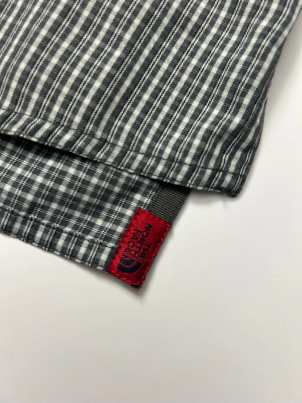 The North Face Men’s XL Green and White Plaid Button-Up Shirt